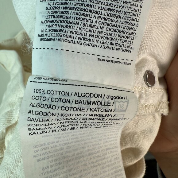 Mango Gabriela High Waist Distressed Knee Wide Leg Button Fly Jeans Ecru Sz 2 - Picture 9 of 13